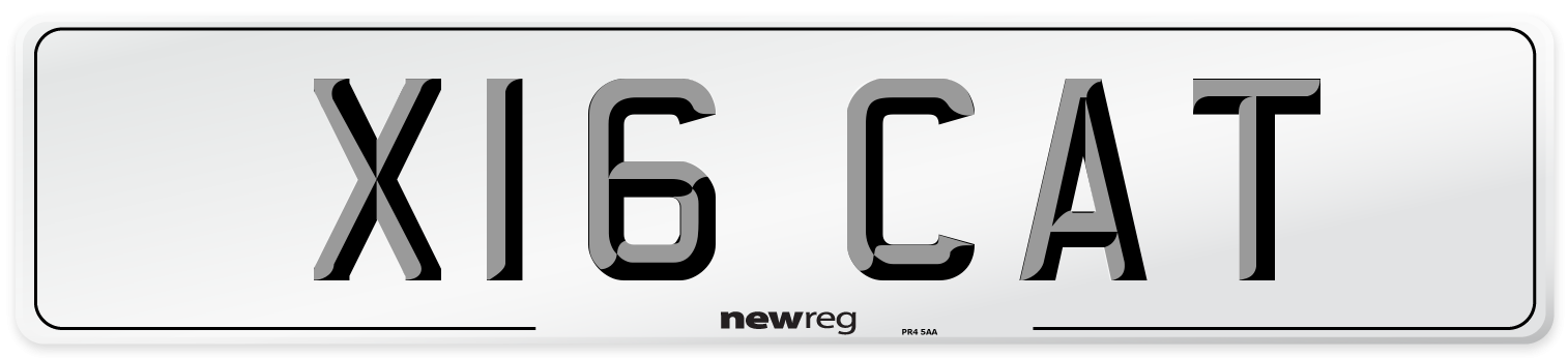 X16 CAT Number Plate from New Reg